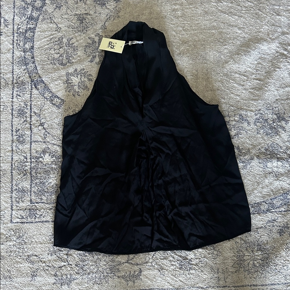 Max Studio Black Halter Tank Top